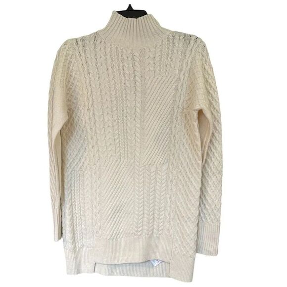REISS NWT SWEATER MARTHA CABLE KNIT HIGH NECK JUMPER CREAM SIZE XS - Picture 6 of 14